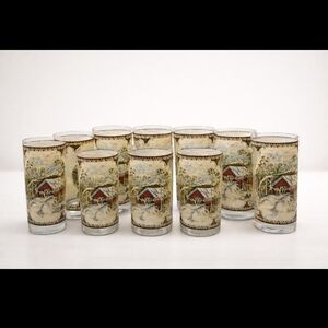 Johnson Brothers “The Friendly Village” Vintage Glassware Set – 10 Glasses